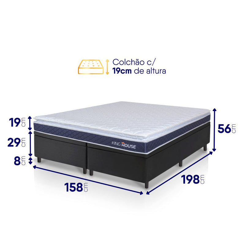 Cama Box Baú Durban Espuma D28 Queen 158x198 King House