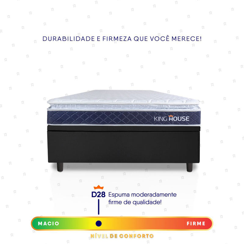 Cama Box Baú Durban Espuma D28 Solteirão 96x203 King House