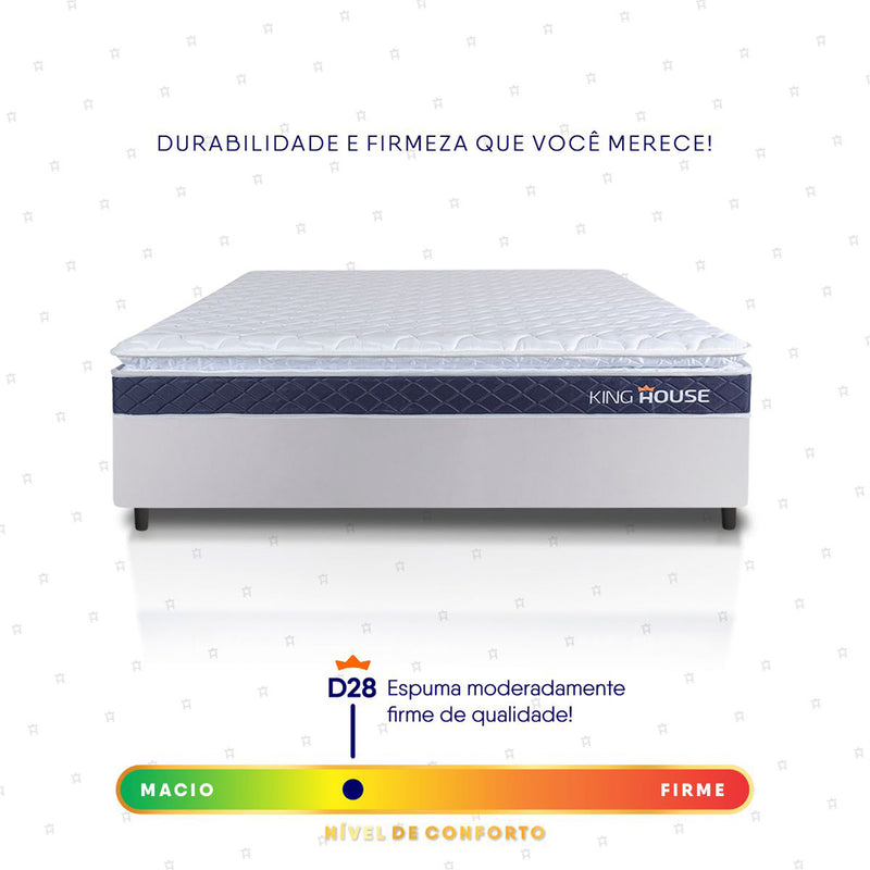 Cama Box Durban Espuma D28 Viúva 128x188 Branco King House