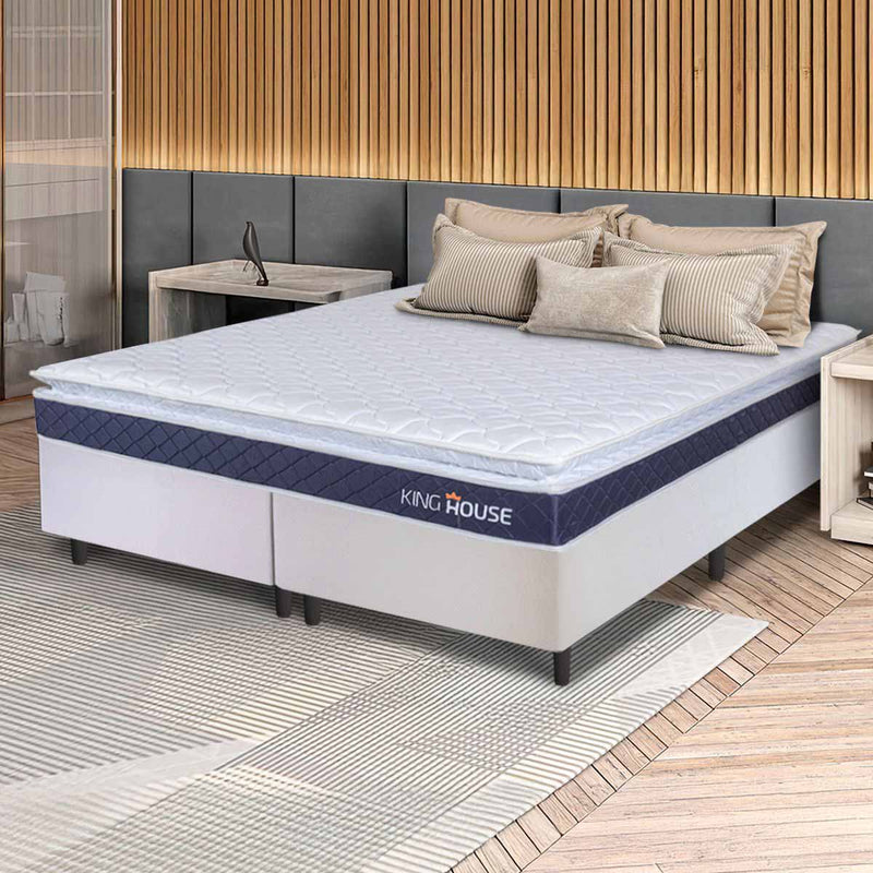 Cama Box Durban Espuma D28 Queen 158x198 Branco King House