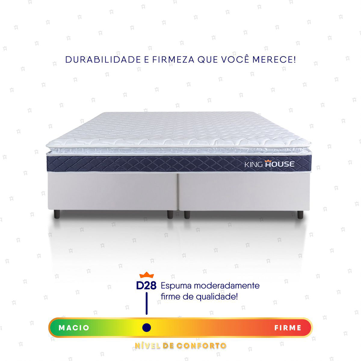 Cama Box Durban Espuma D28 Queen 158x198 Branco King House