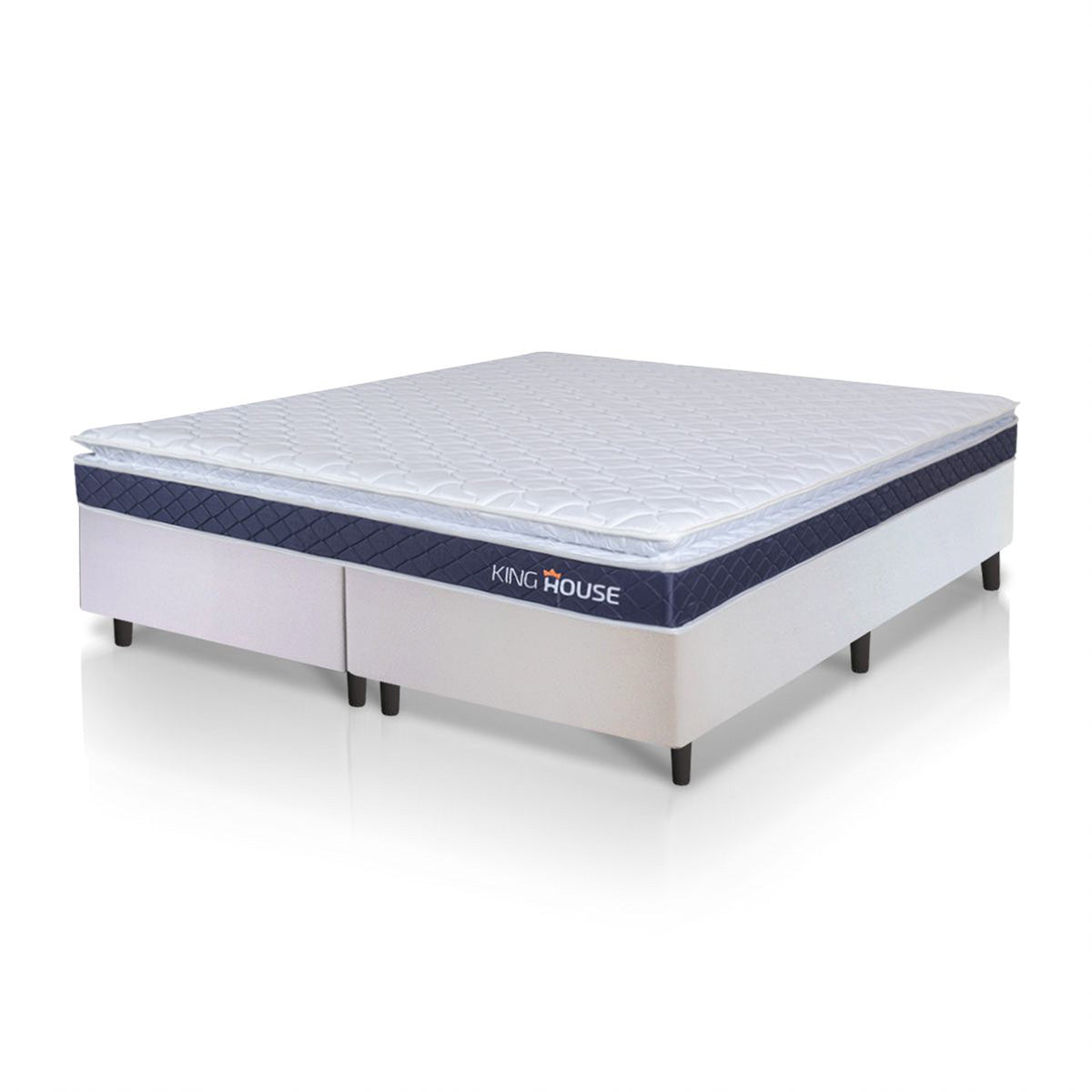 Cama Box Durban Espuma D28 Queen 158x198 Branco King House