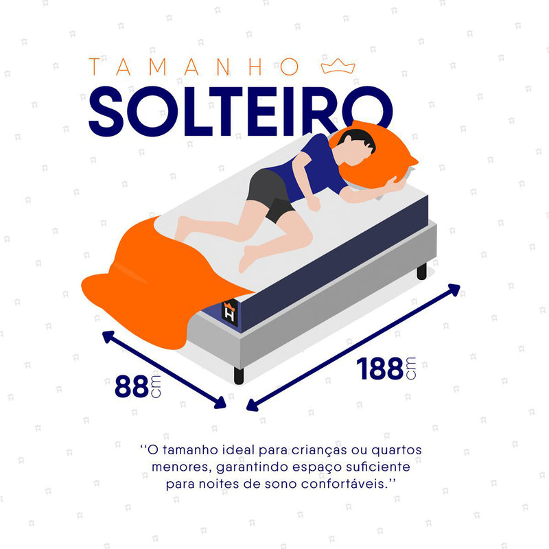 Cama Box Durban Espuma D28 Solteiro 88x188 Branco King House