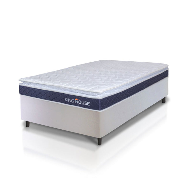 Cama Box Durban Espuma D28 Solteiro 88x188 Branco King House