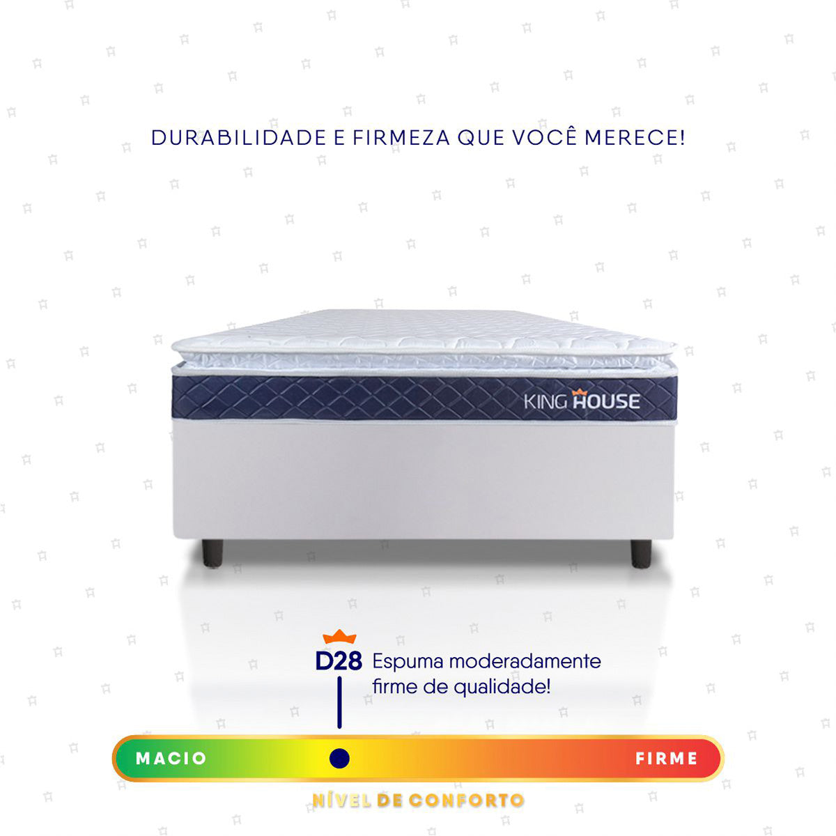 Cama Box Durban Espuma D28 Solteiro 96x203 Branco King House