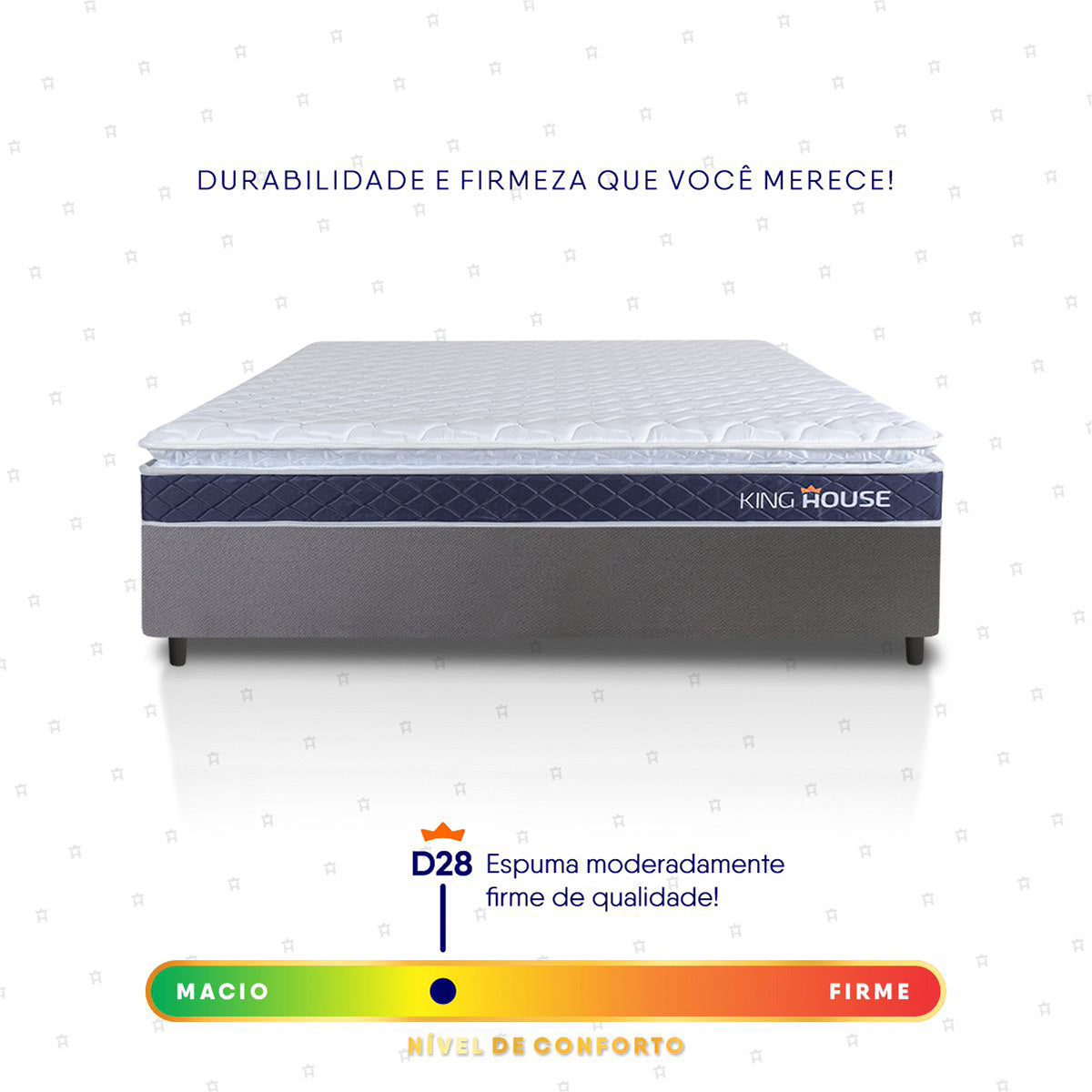 Cama Box Durban Espuma D28 Viúva 128x188 Cinza King House