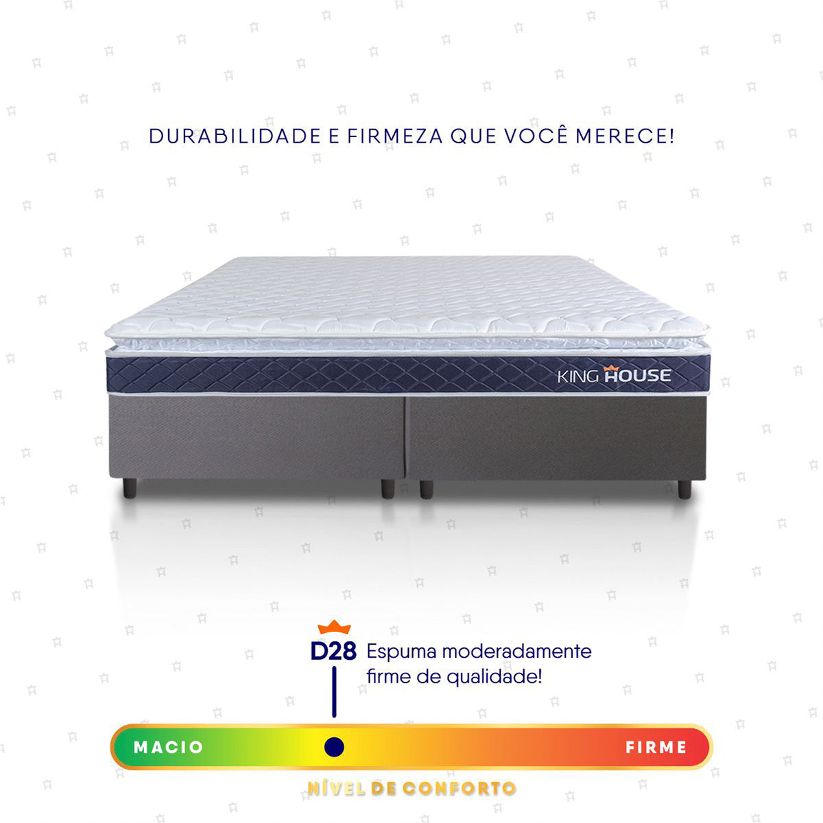 Cama Box Durban Espuma D28 Queen 158x198 Cinza King House