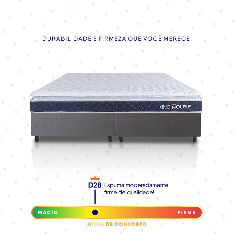Cama Box Durban Espuma D28 Queen 158x198 Cinza King House
