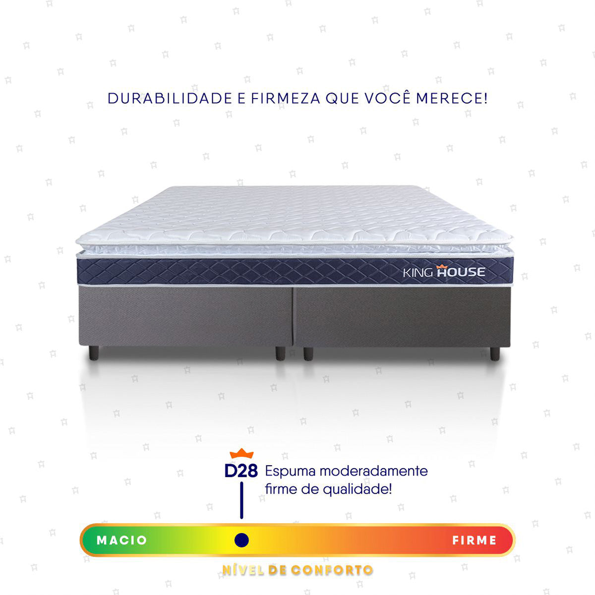 Cama Box Durban Espuma D28 King 193x203 Cinza King House