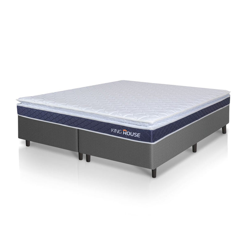 Cama Box Durban Espuma D28 King 193x203 Cinza King House