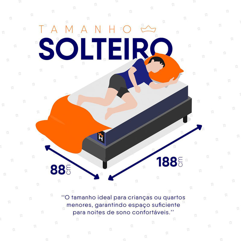 Cama Box Durban Espuma D28 Solteiro 88x188 Cinza King House
