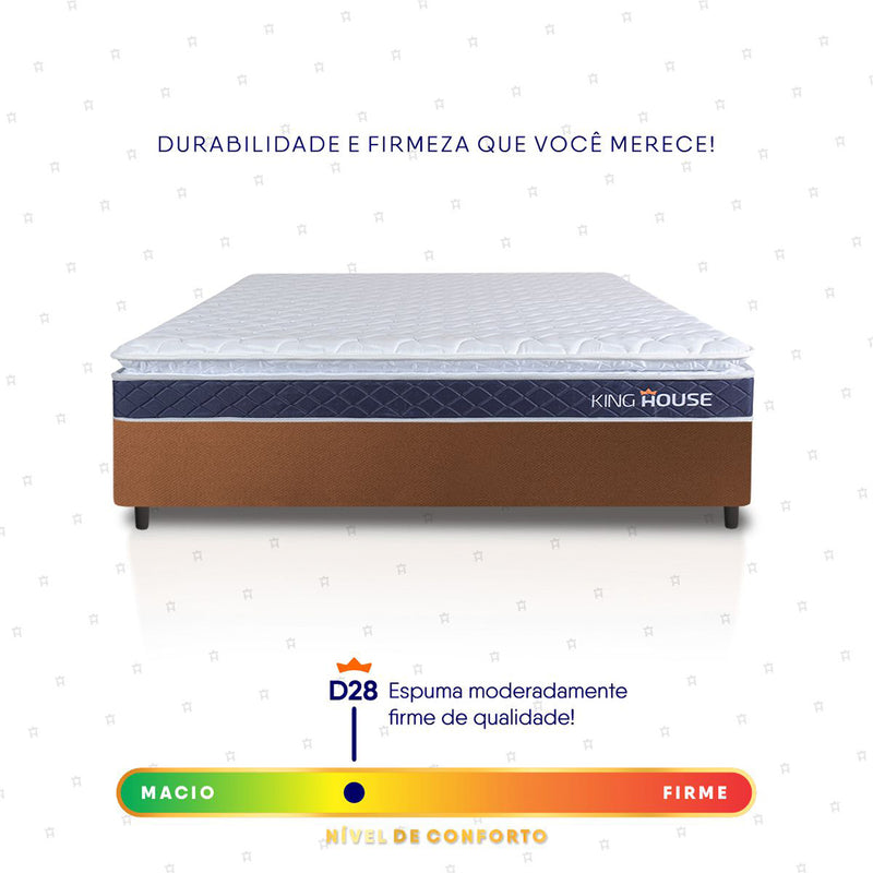 Cama Box Durban Espuma D28 Viúva 128x188 Marrom King House
