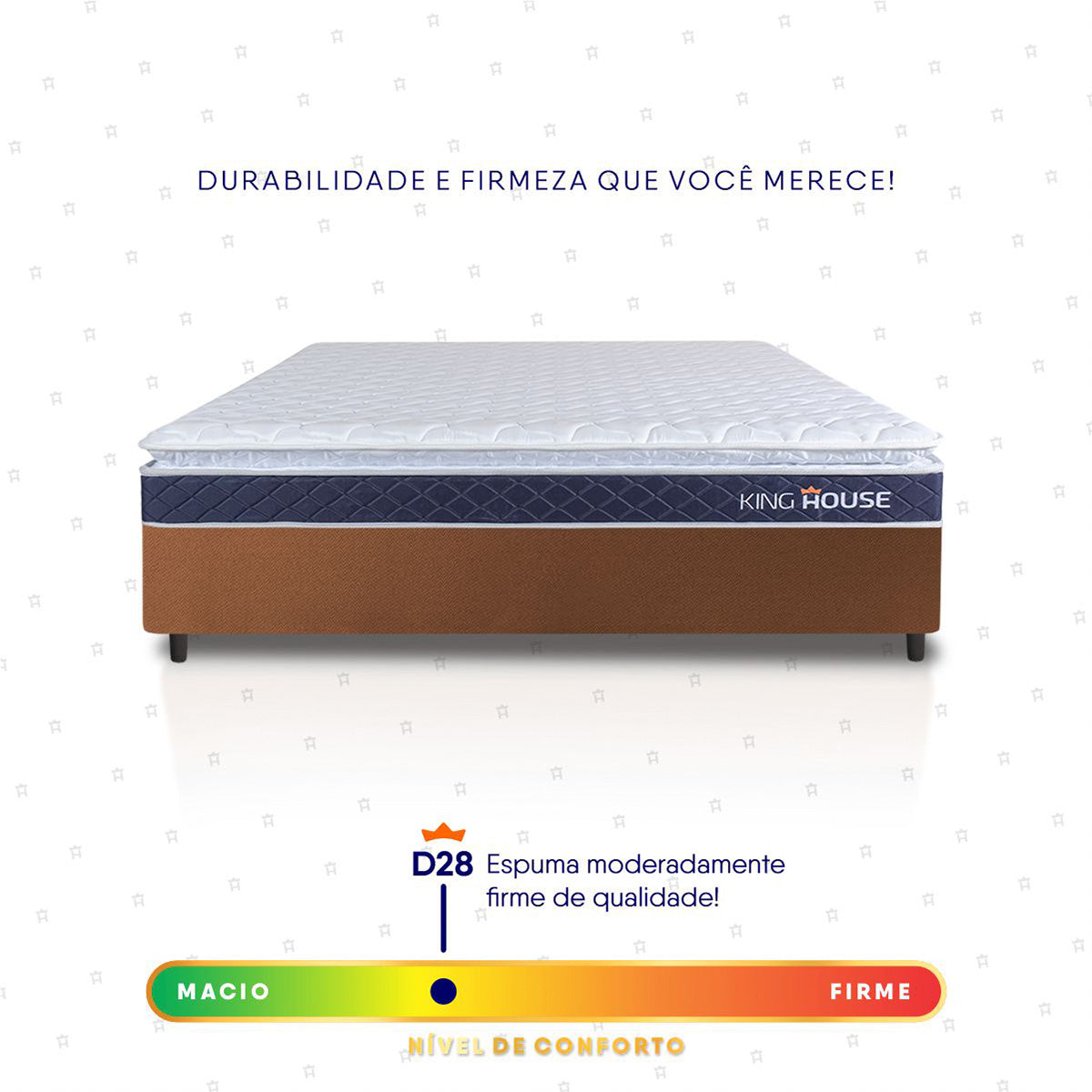 Cama Box Durban Espuma D28 Casal 138x188 Marrom King House