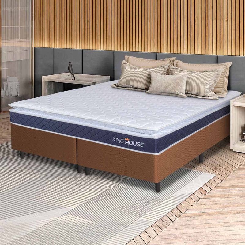Cama Box Durban Espuma D28 Queen 158x198 Marrom King House