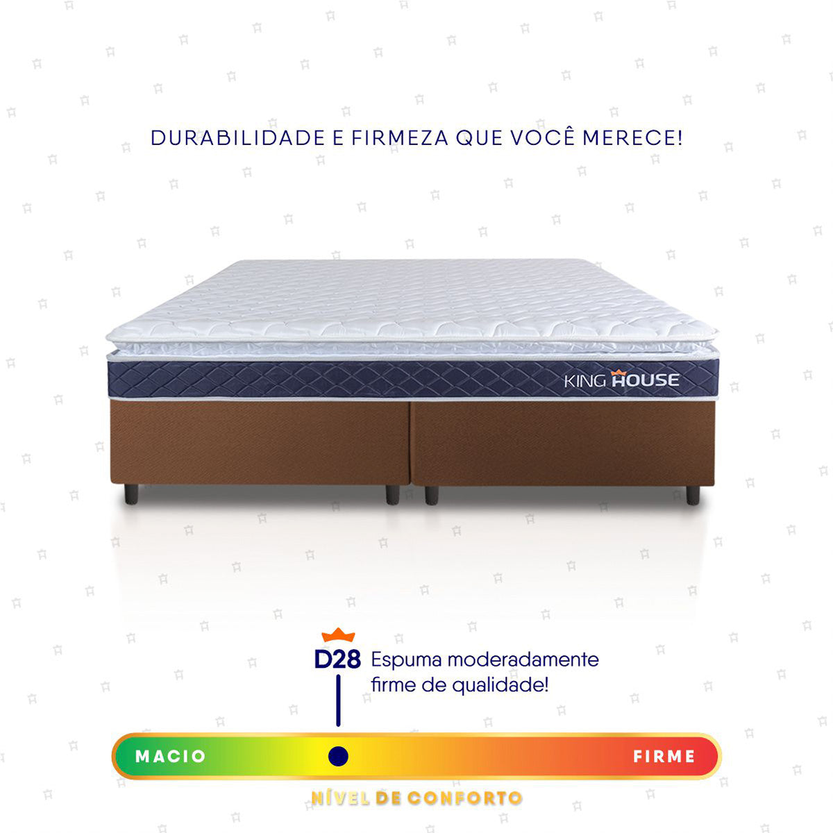 Cama Box Durban Espuma D28 Queen 158x198 Marrom King House