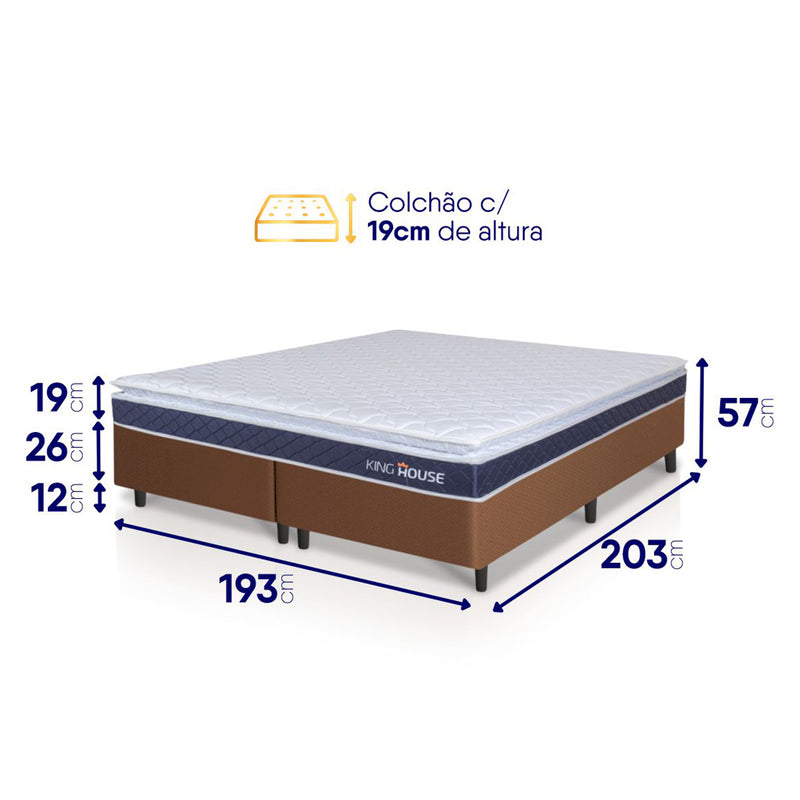 Cama Box Durban Espuma D28 King 193x203 Marrom King House