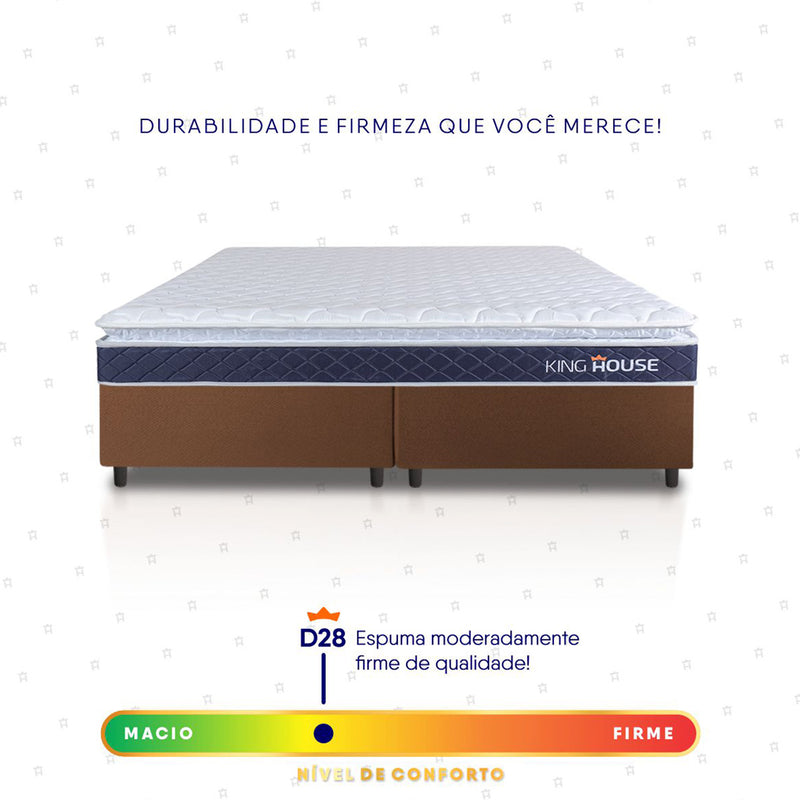 Cama Box Durban Espuma D28 King 193x203 Marrom King House