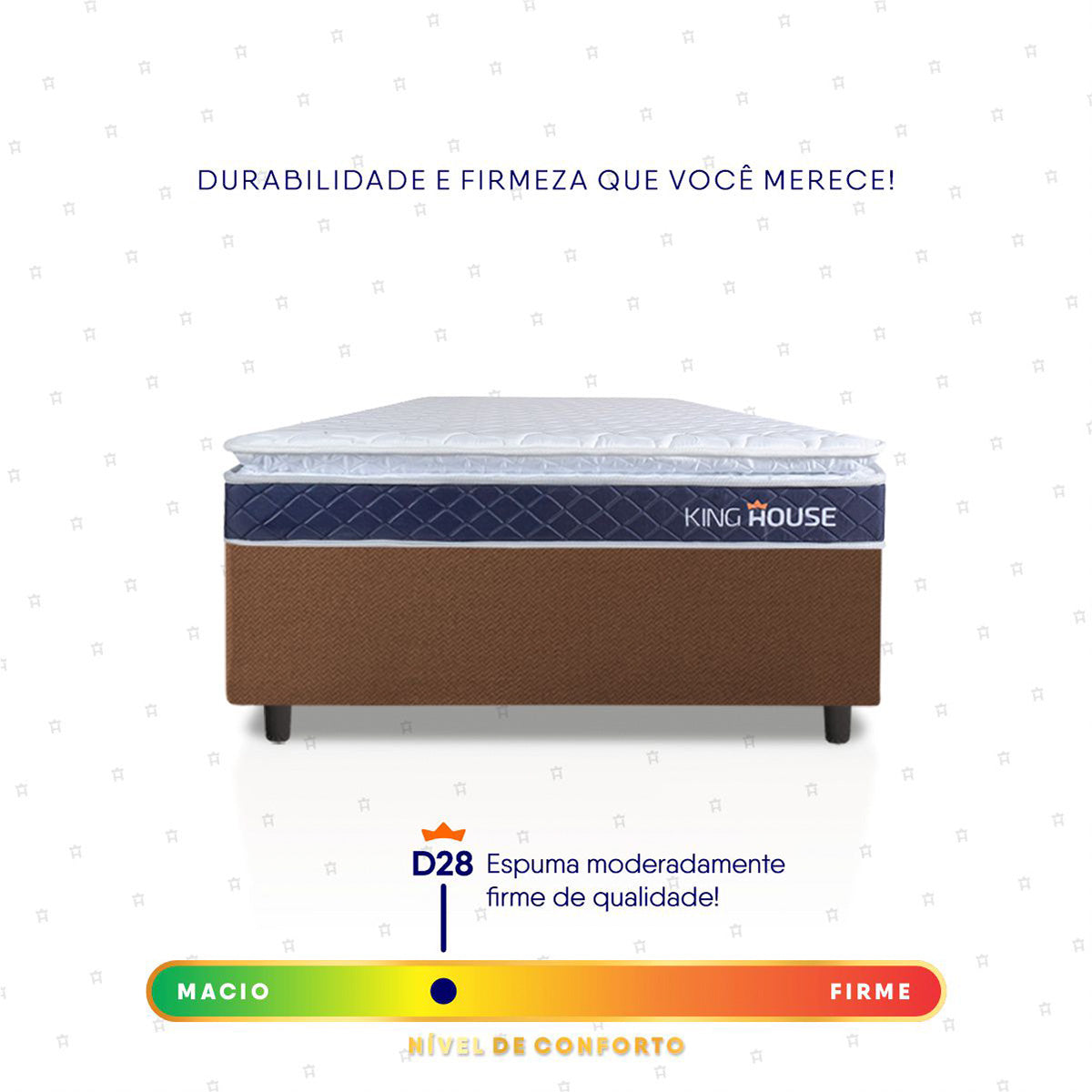 Cama Box Durban Espuma D28 Solteiro 88x188 Marrom King House