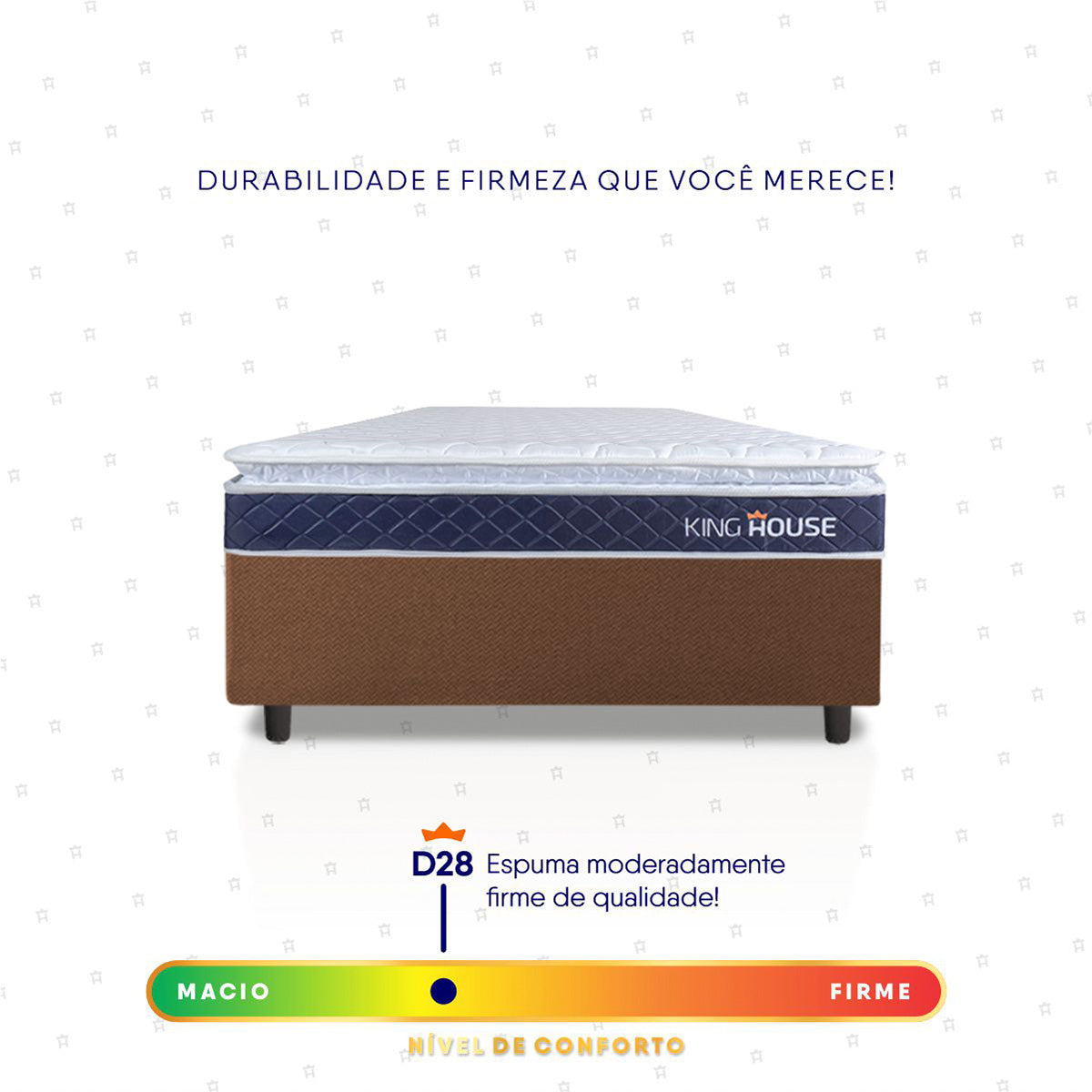 Cama Box Durban Espuma D28 Solteiro 96x203 Marrom King House