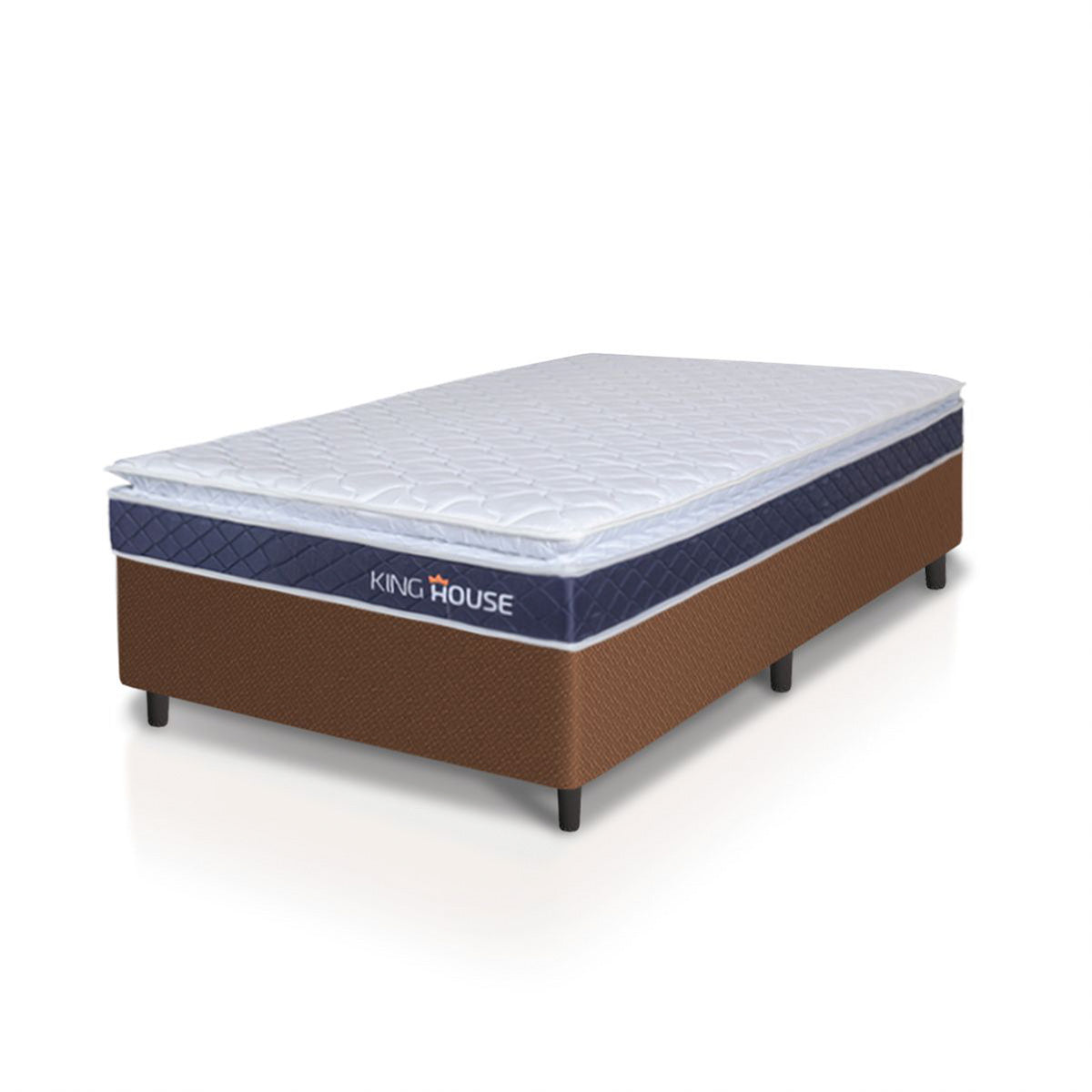 Cama Box Durban Espuma D28 Solteiro 96x203 Marrom King House