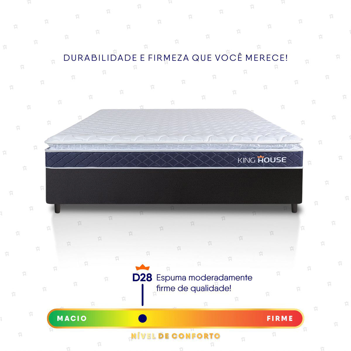 Cama Box Durban Espuma D28 Casal 138x188 Preto King House