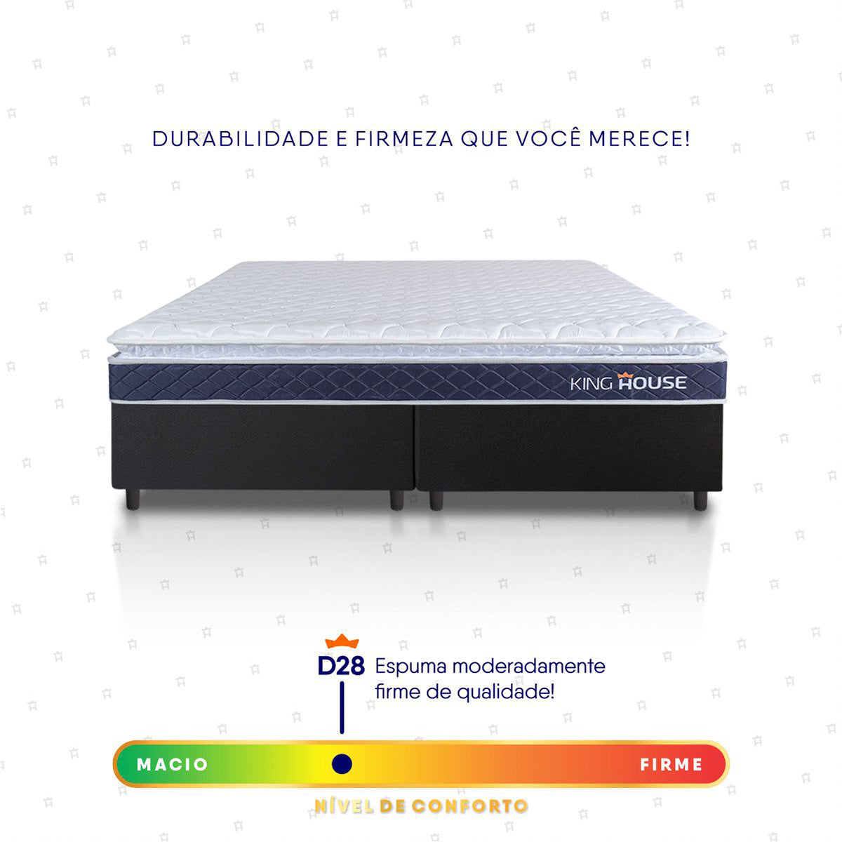 Cama Box Durban Espuma D28 Queen 158x198 Preto King House