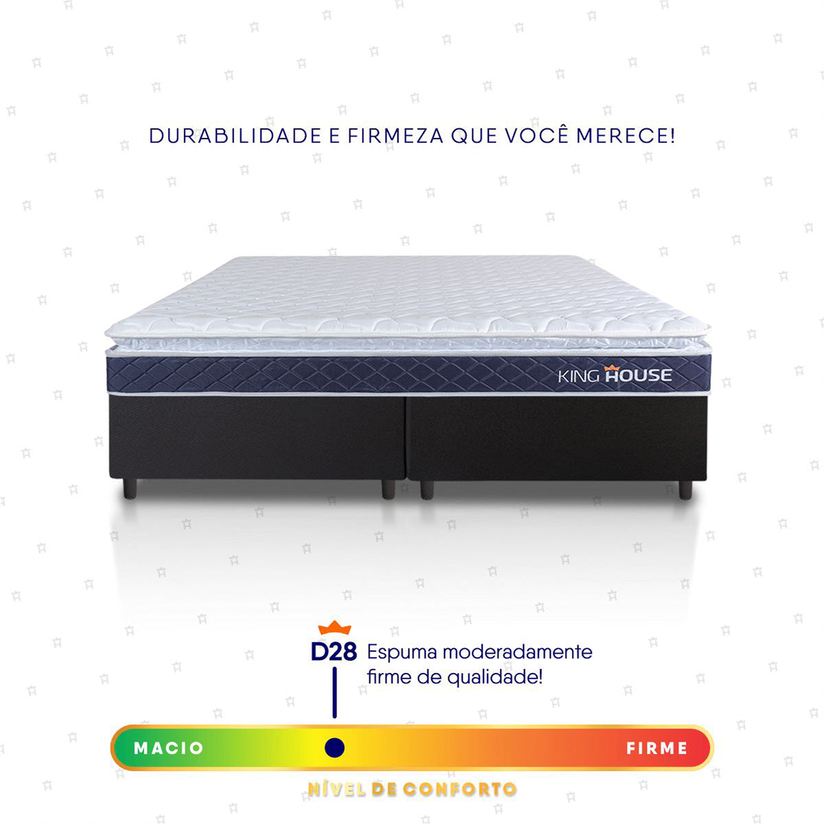 Cama Box Durban Espuma D28 King 193x203 Preto King House