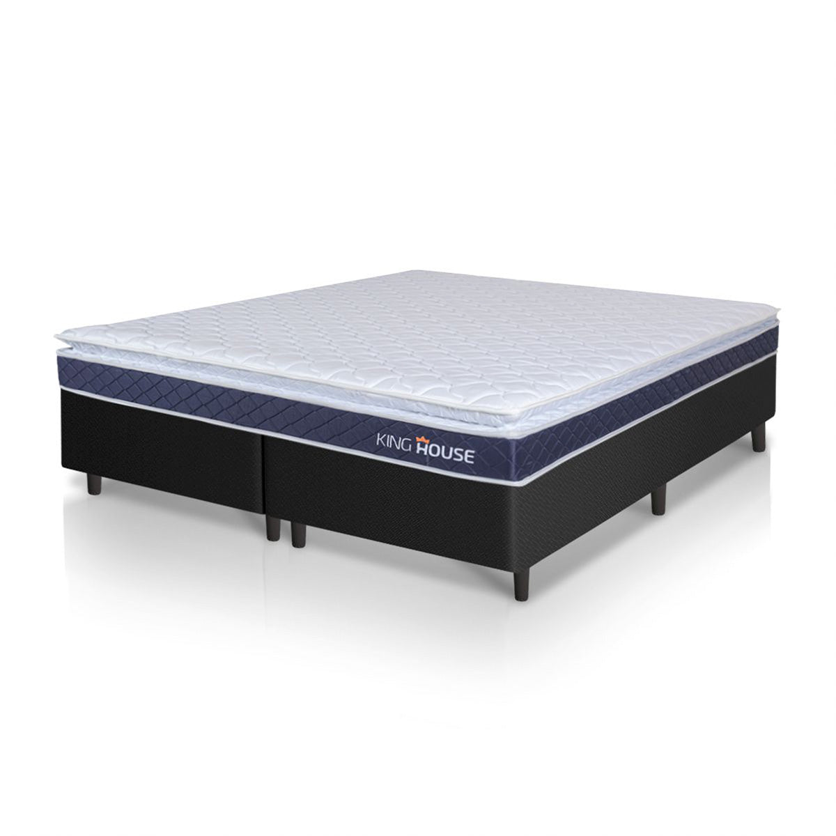 Cama Box Durban Espuma D28 King 193x203 Preto King House