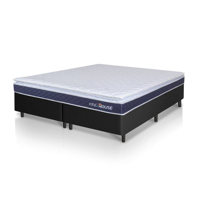 Cama Box Durban Espuma D28 King 193x203 Preto King House