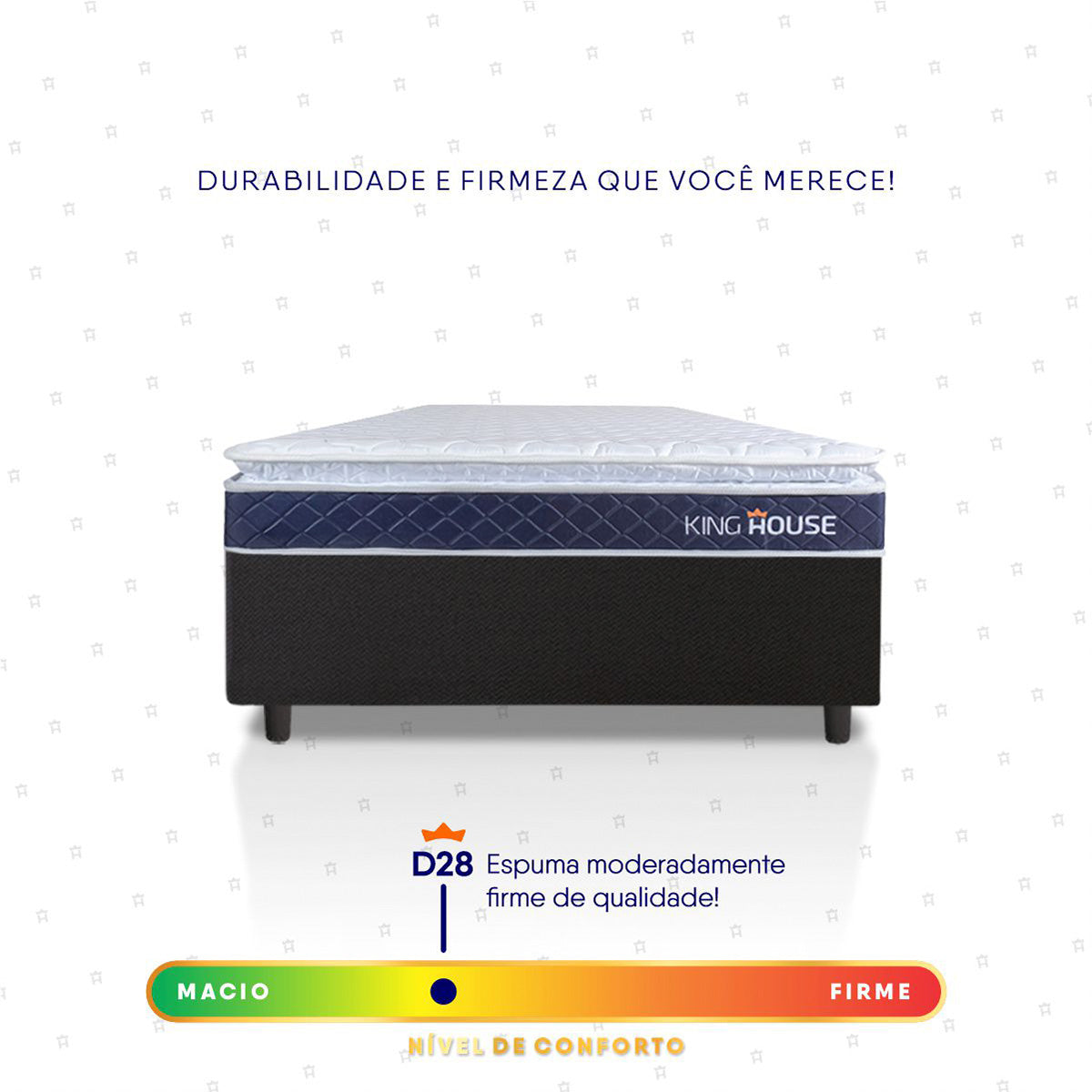 Cama Box Durban Espuma D28 Solteirão 96x203 Preto King House