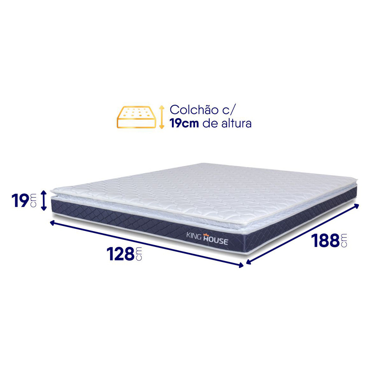 Colchão Durban Azul Espuma D28 Viúva 128x188x19