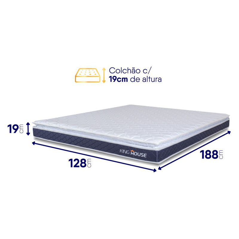 Colchão Durban Azul Espuma D28 Viúva 128x188x19
