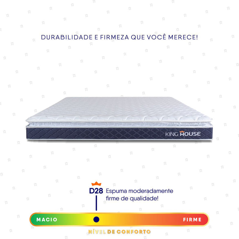 Colchão Durban Azul Espuma D28 Viúva 128x188x19