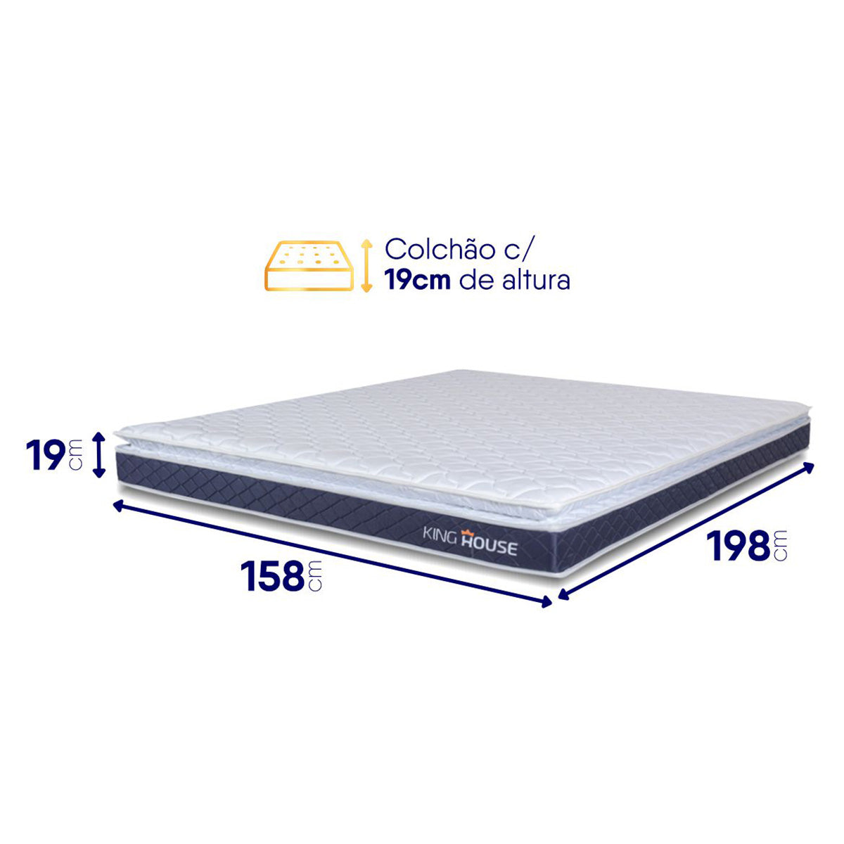 Colchão Durban Azul Espuma D28 Queen 158x198x19