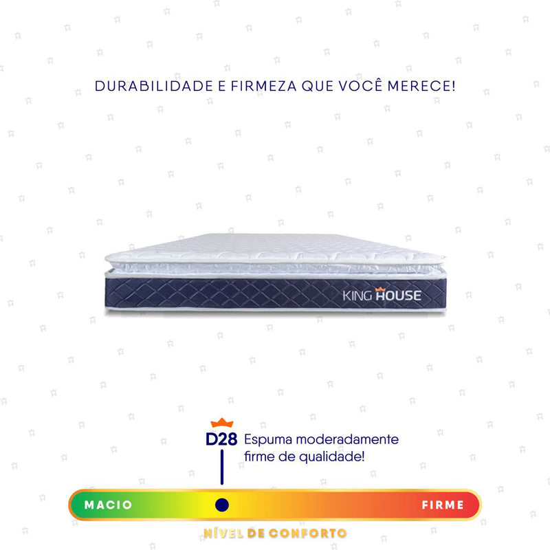 Colchão Durban Azul Espuma D28 Solteiro 88x188x19