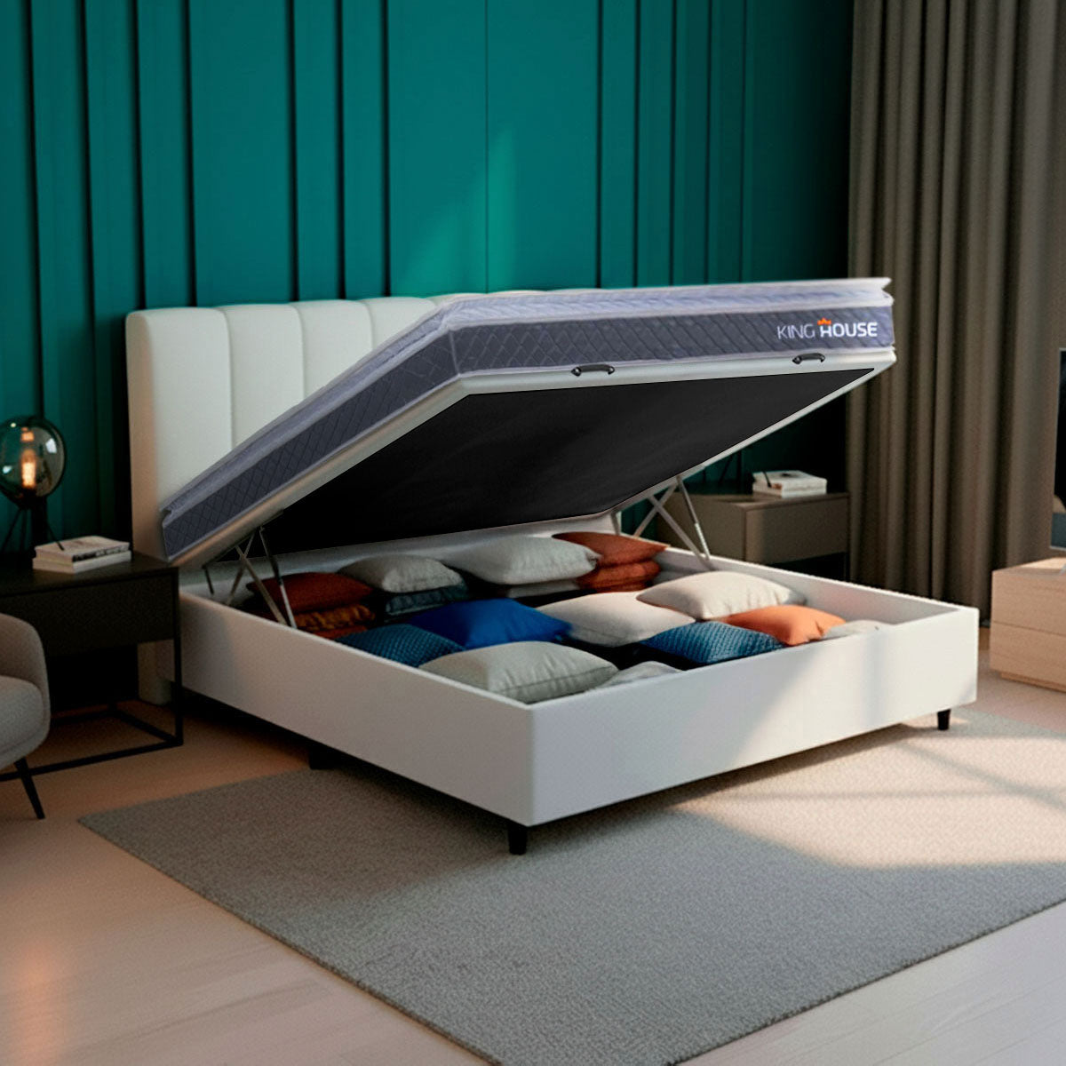 Cama Box Baú Durban Espuma D28 Casal 138x188 King House