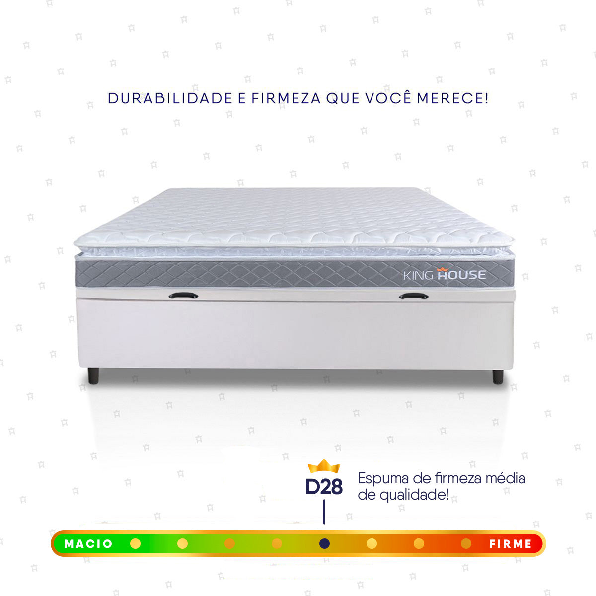 Cama Box Baú Durban Espuma D28 Casal 138x188 King House