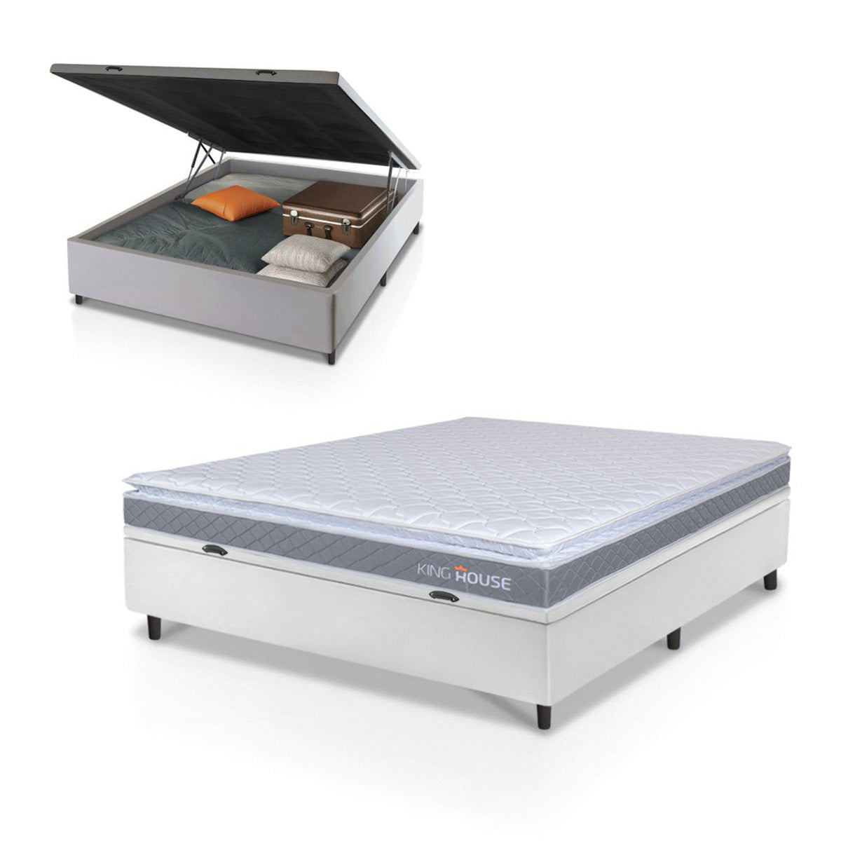 Cama Box Baú Durban Espuma D28 Casal 138x188 King House