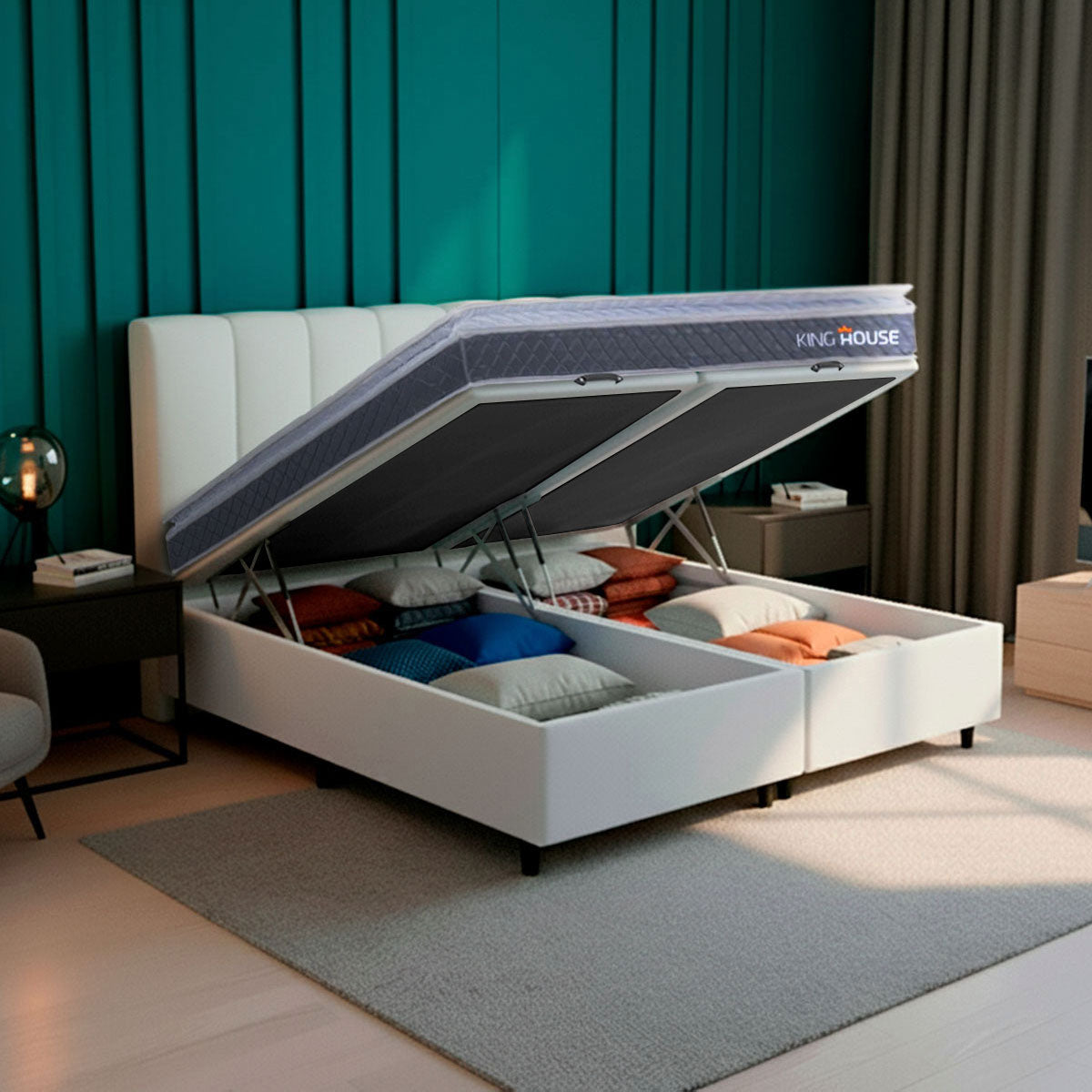 Cama Box Baú Durban Espuma D28 Queen 158x198 King House