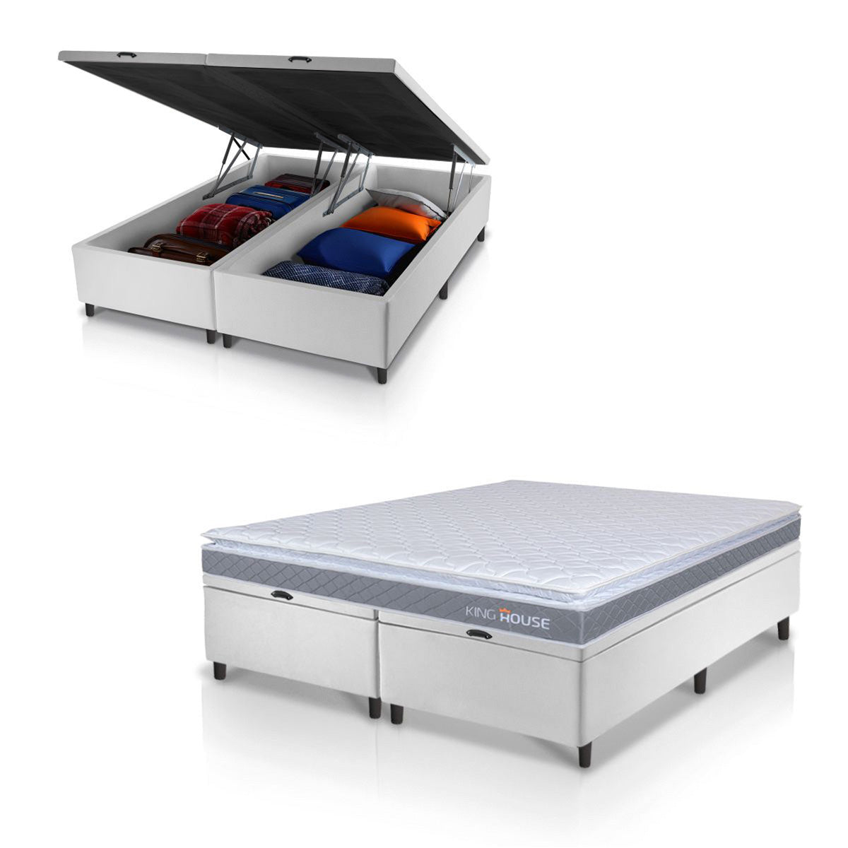 Cama Box Baú Durban Espuma D28 Queen 158x198 King House