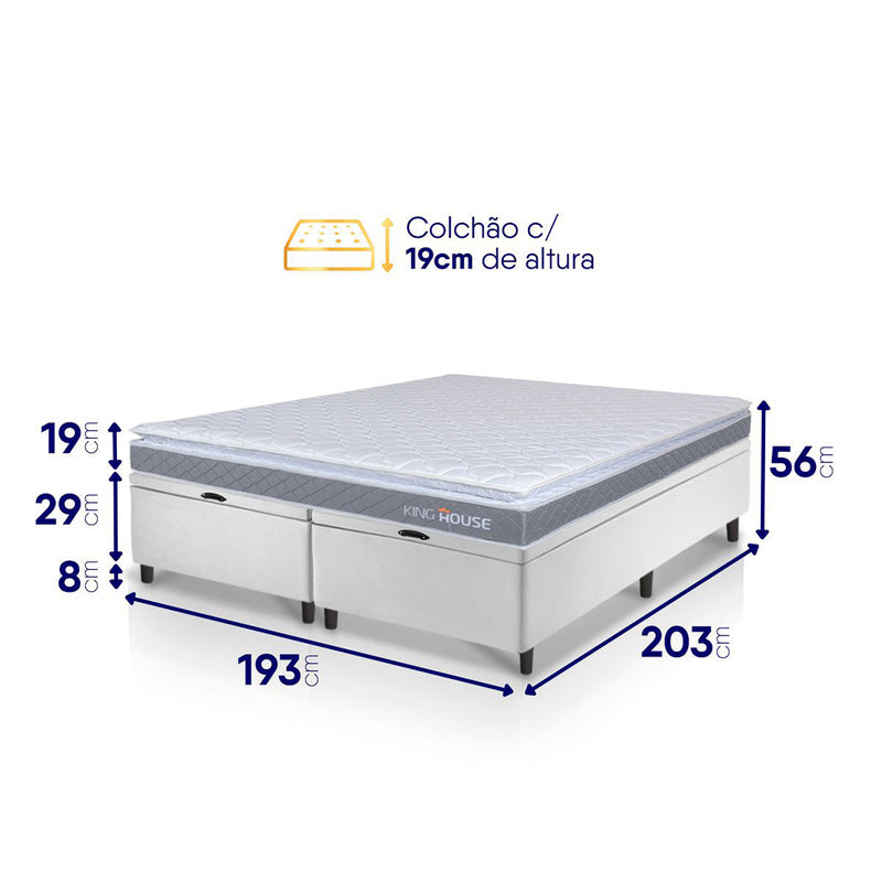 Cama Box Baú Durban Espuma D28 King 193x203 King House