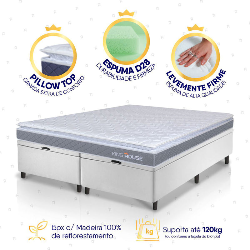 Cama Box Baú Durban Espuma D28 King 193x203 King House