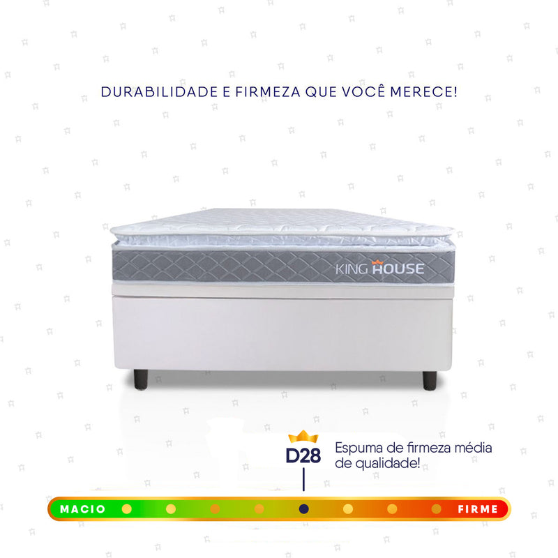 Cama Box Baú Durban Espuma D28 Solteirão 96x203 King House
