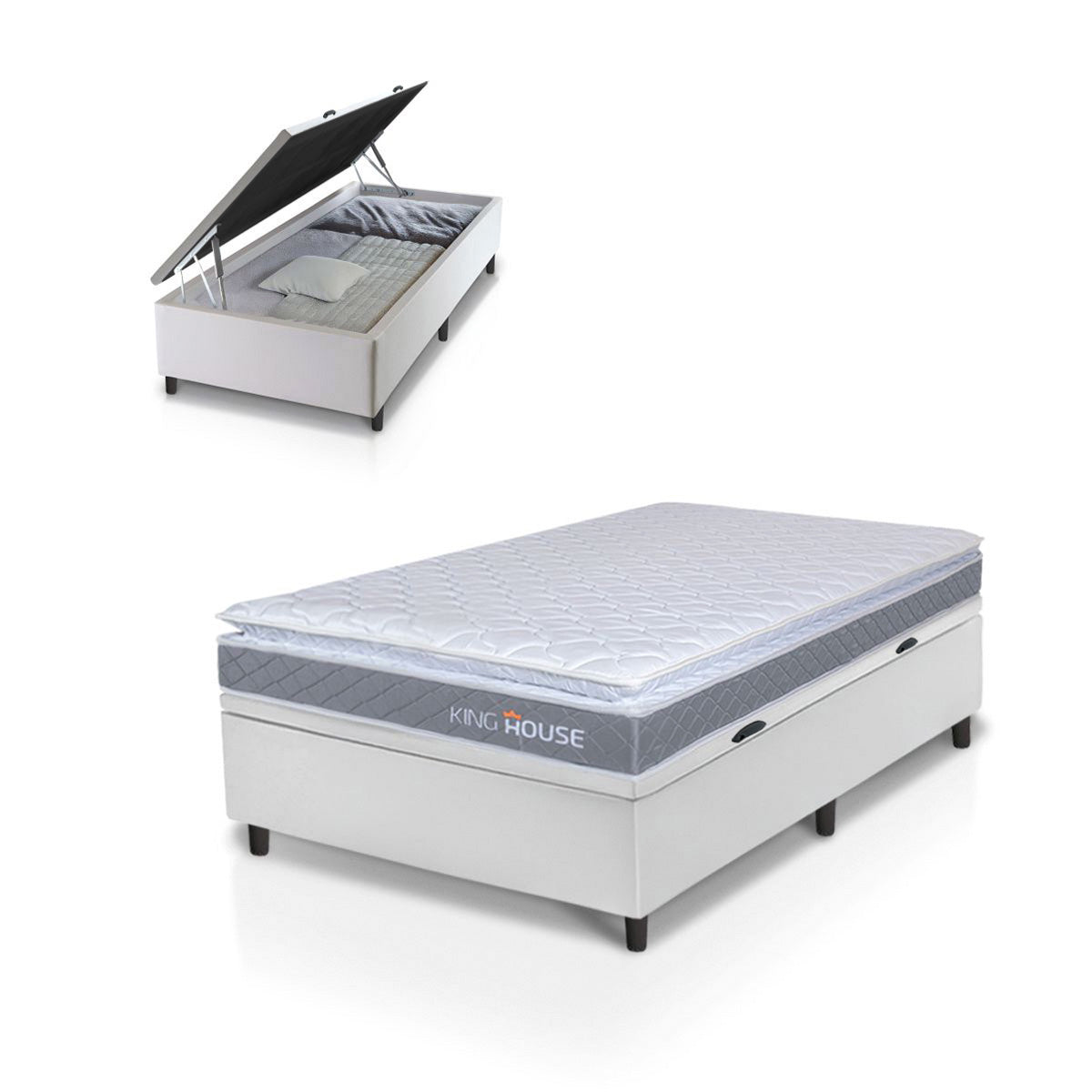 Cama Box Baú Durban Espuma D28 Solteirão 96x203 King House