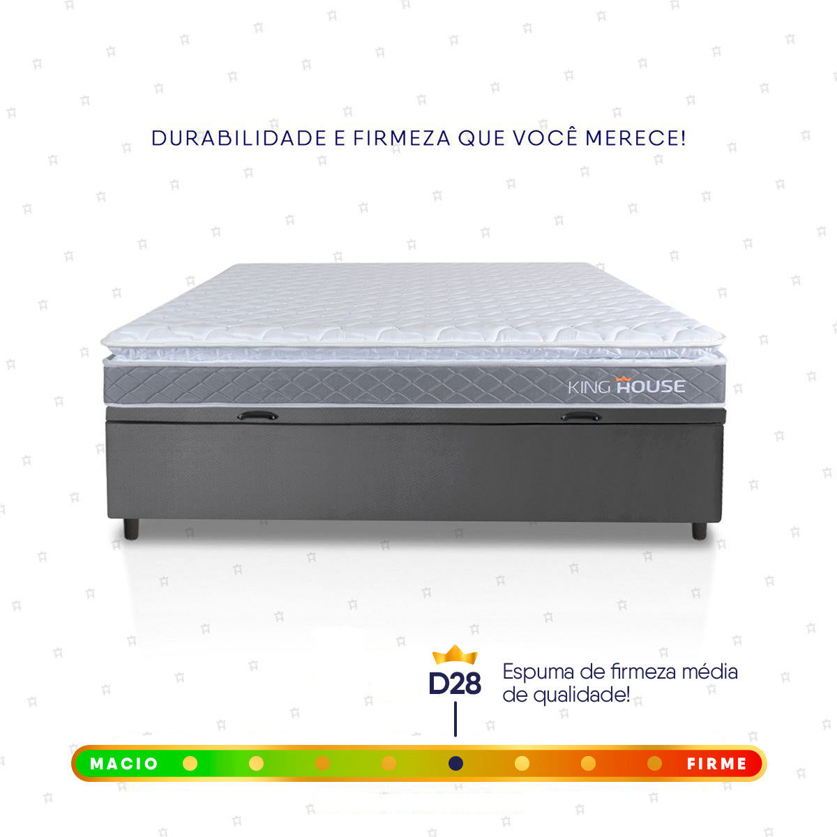 Cama Box Baú Durban Espuma D28 Casal 138x188 King House
