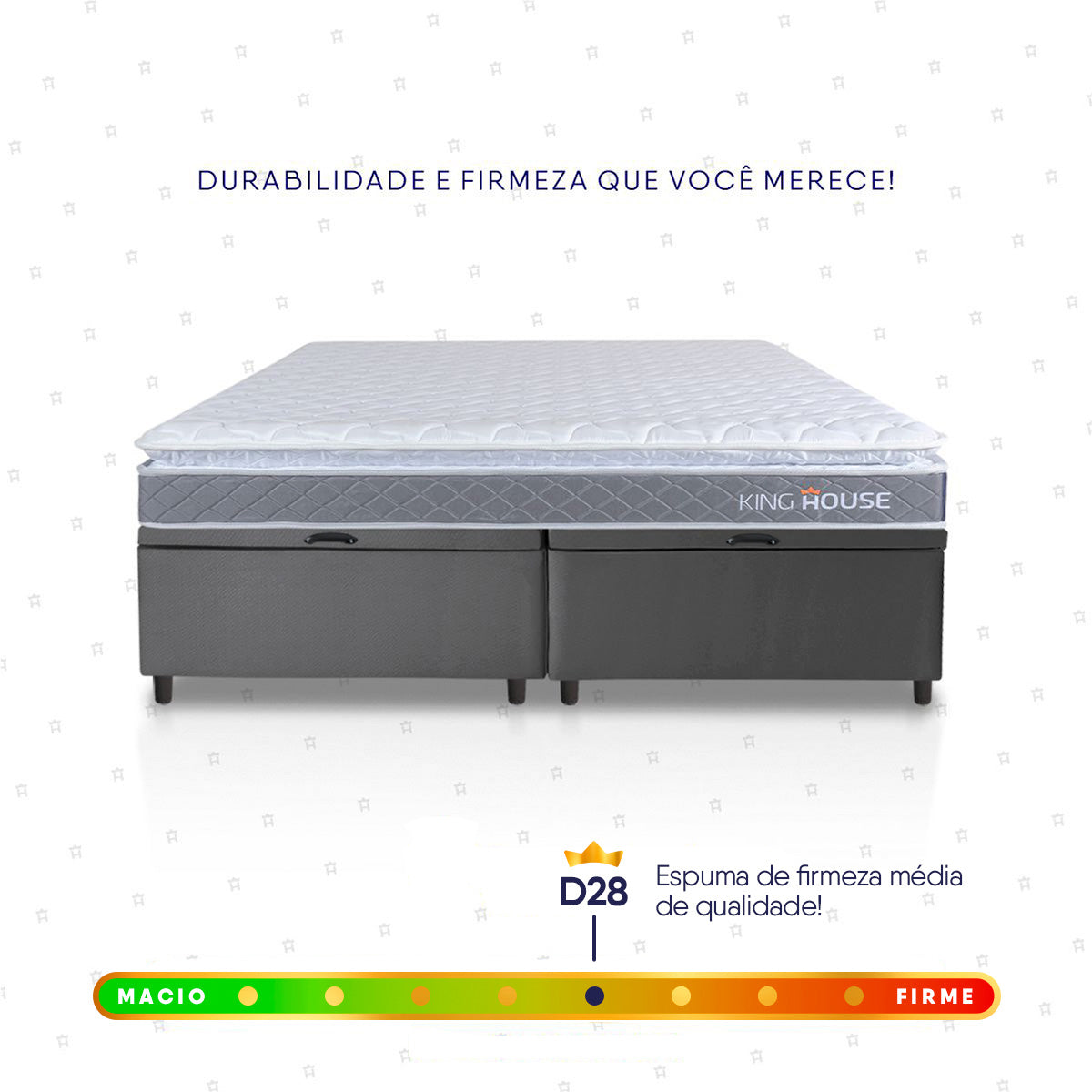 Cama Box Baú Durban Espuma D28 Queen 158x198 King House