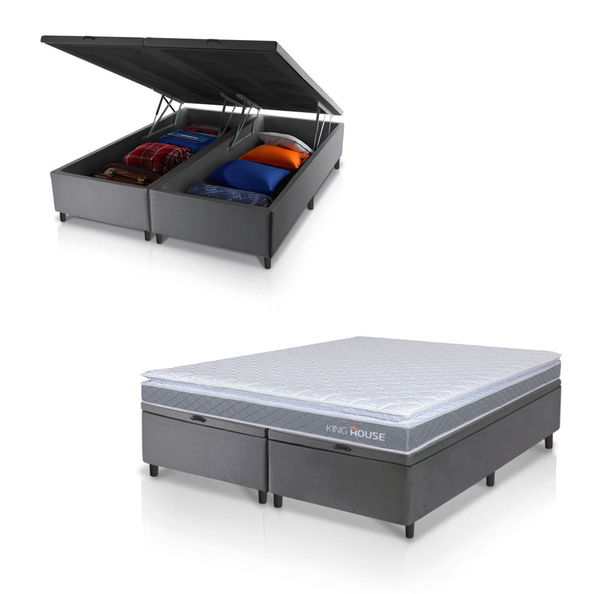 Cama Box Baú Durban Espuma D28 Queen 158x198 King House