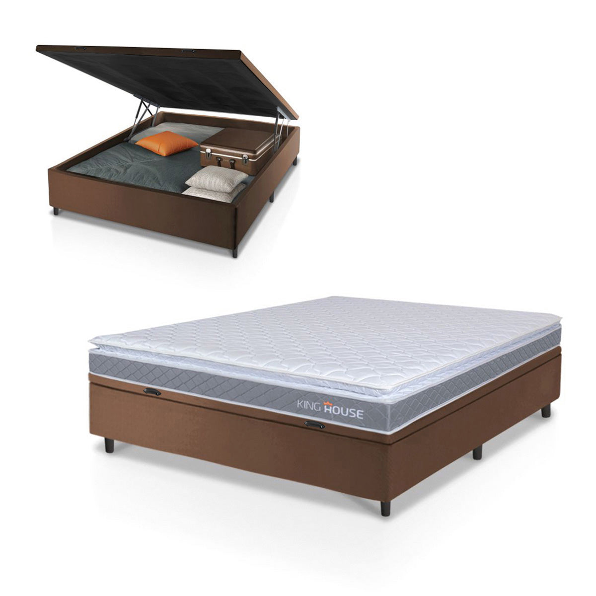 Cama Box Baú Durban Espuma D28 Casal 138x188 King House