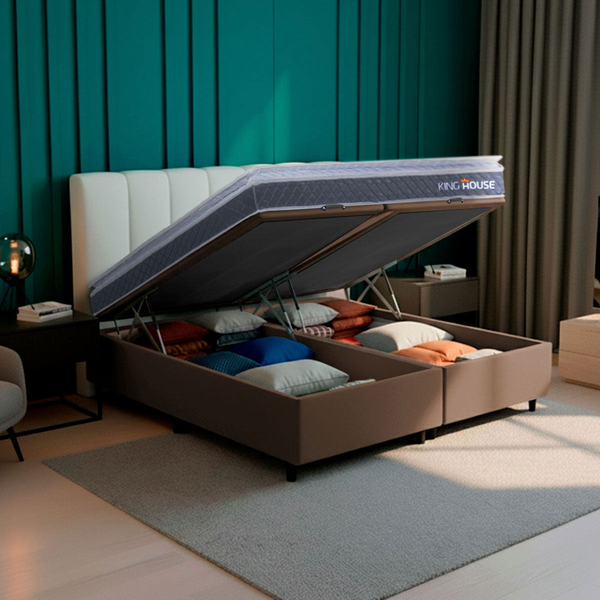Cama Box Baú Durban Espuma D28 Queen 158x198 King House