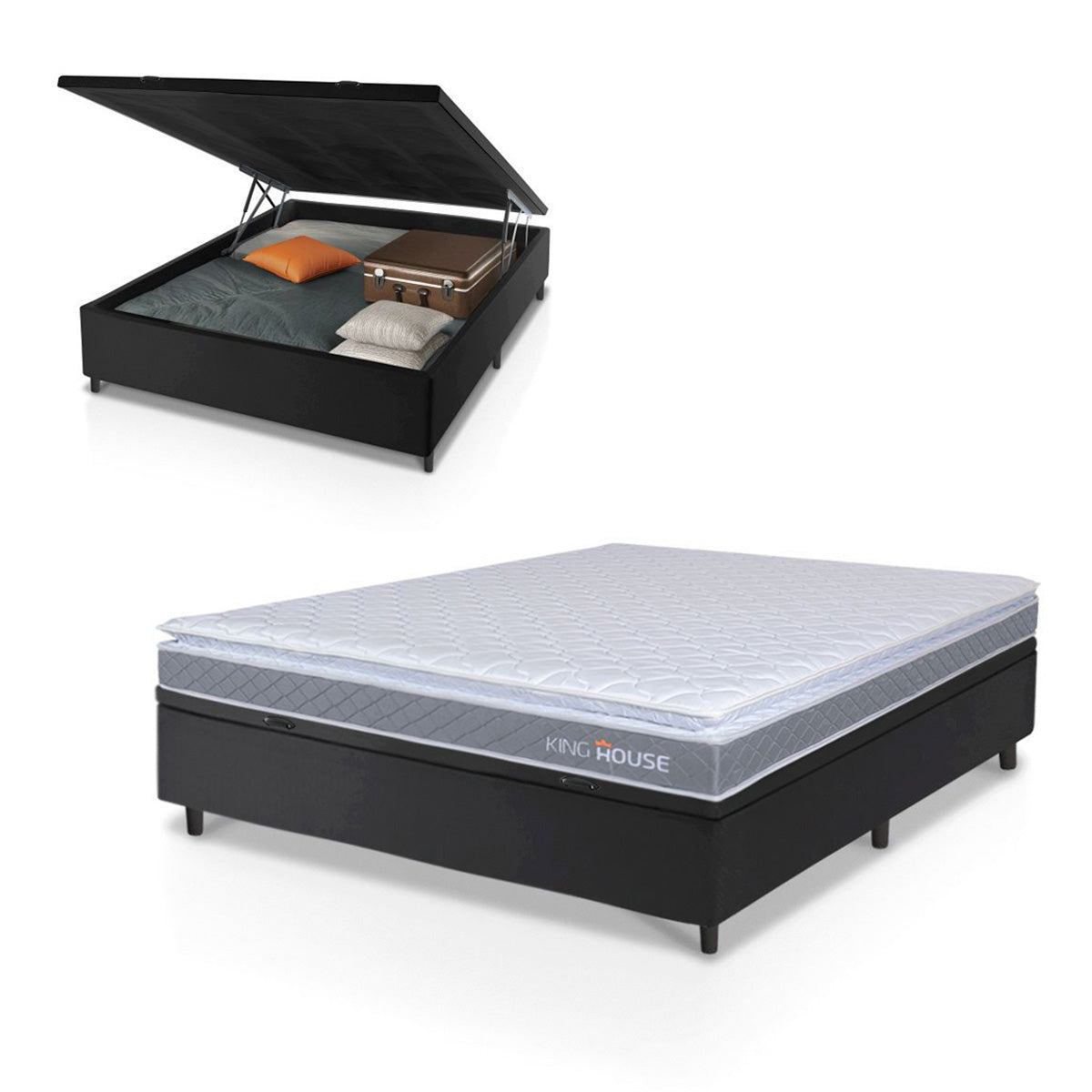 Cama Box Baú Durban Espuma D28 Casal 138x188 King House